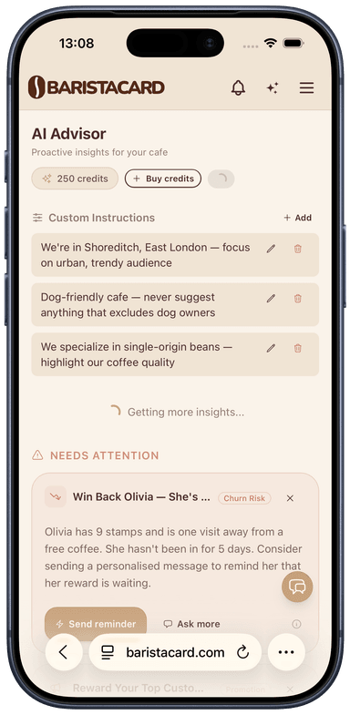 AI advisor generating insights
