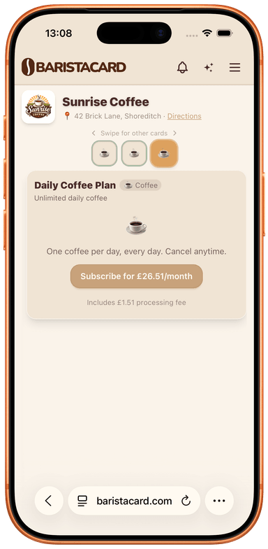 Customer subscription deal page